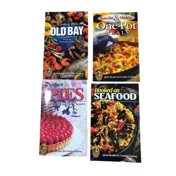 Old Bay Recipes Lot of 4 Cookbooks Seafood One-Pot Meals & Pies Baking - Picture 2 of 12